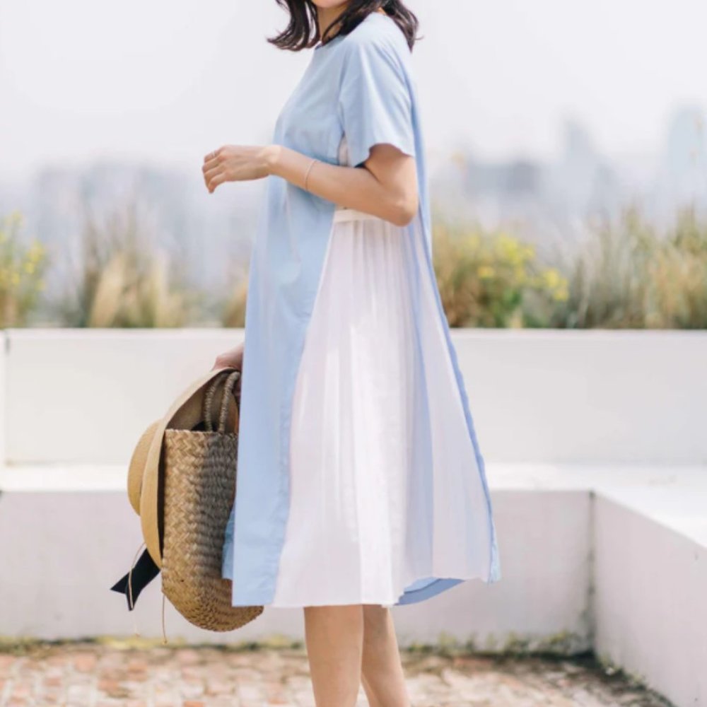 Konny SIDE PLEATED NURSING DRESS in M